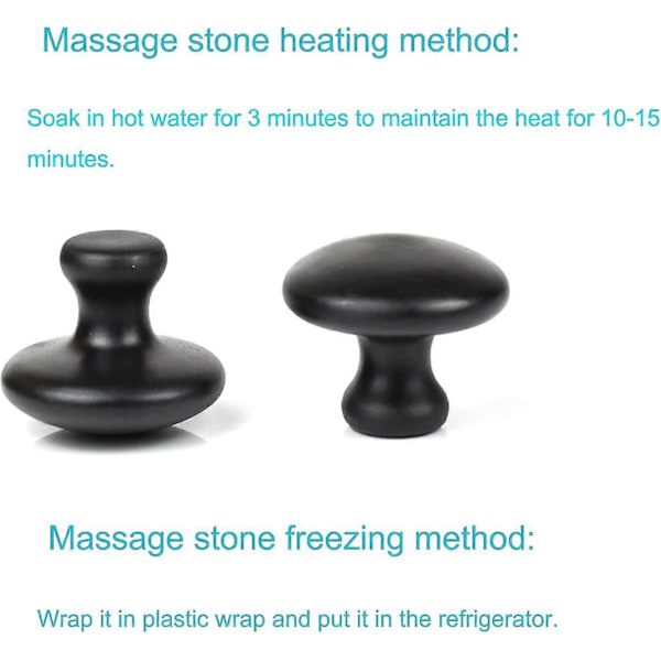 2 stk. Svampeformede Massagesten Varmer Naturlig Lava Basalt Varm Sten Guasha Værktøjer Til Ansigts Krop