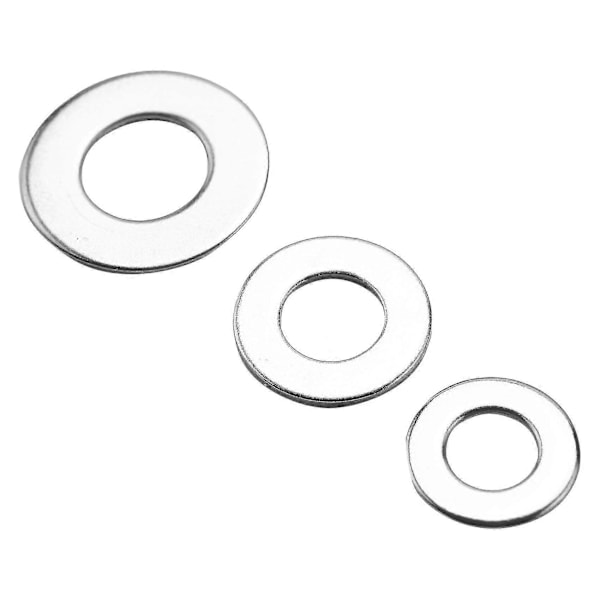 Rostfria Plattbrickor Set 580 st, 9 Storlekar - M2 M2.5 M3 M4 M5 M6 M8 M10 M12 (trassel)