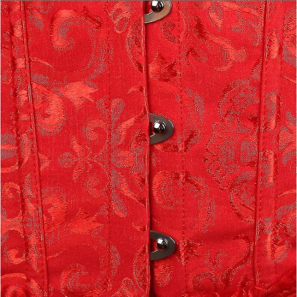 Tflycq Tube Top Jacquard Gothic Palace Korsett Vest Shapewear Korsett Red S