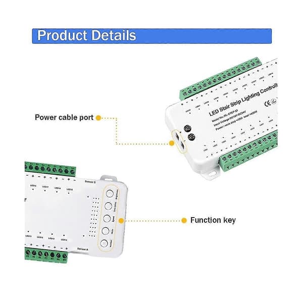 Trappe LED bevægelsessensor controller Smart trappe induktions controller LED strip lysdæmper trappelys