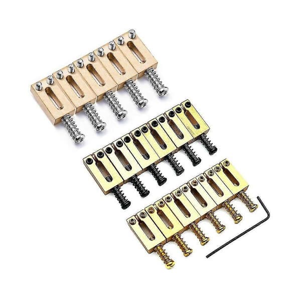 6 sett bro-sadel for solid messing elektrisk gitarbro brokode strengtrekk strengkode stri