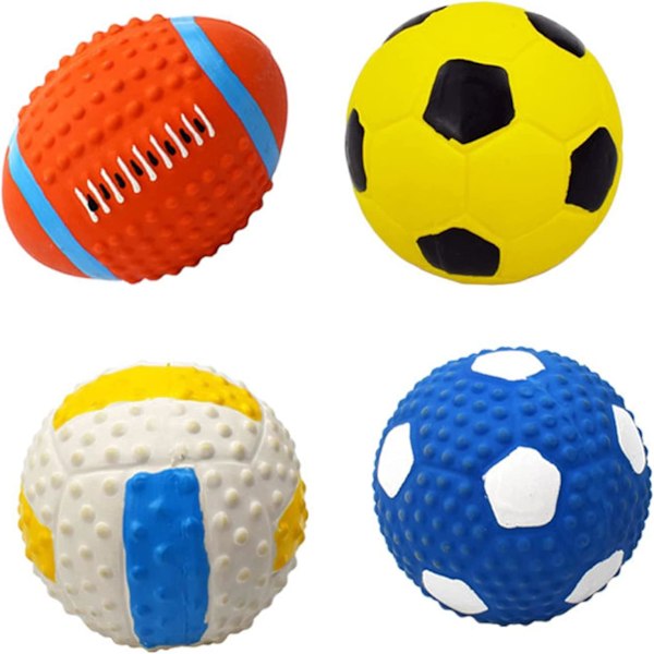 Tchaque Pipiga Hundleksaker, Naturliga Latex Gummi Hundbollar, Mjuka, Studsiga & Hållbara För Små Mellanstora Hundar Valp Interaktivt Tuggljud Hämtningslek, Set O