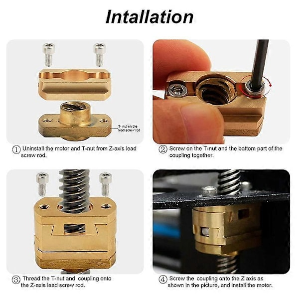 3D Printer Dele Akse Kobling Dobbelt T8 Gevindspindel Opgradering Oldham Koblingssæt til Z-Akse BLV Ender3 Oldham Kobling