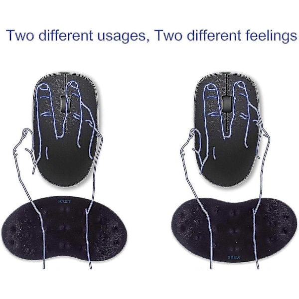 Opgraderet Ergonomisk Hukommelsesskum Muse Håndledsstøtte Pude til Computer, Laptop, Kontorarbejde, PC Gaming - Massagehuller Design - Håndledssmerter R
