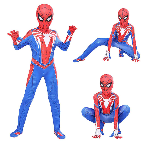 Spider-Man Barn Pojkar Onesie Halloween Cosplay Jumpsuit Party Kostym Set 8-9 Years