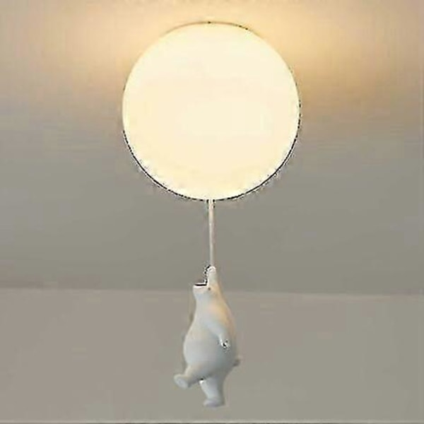 Børneloftlampe Hvid Akryl Lampeskærm, kreativ Isbjørn Loftlampe Moderne Tegneserie Dekor Lampe Armatur Indendørs Belysning Til Drenge Piger Soveværelse