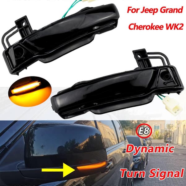 Scroll LED Dynamisk Blinklys Til Grand Cherokee WK2 Sidespejl Blinklys 2 stk