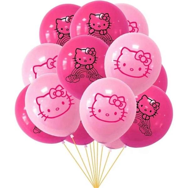 Anime Kitty Fødselsdagsfest Dekoration, Kitty Anime Tema Festartikler Inklusive Banner, Cupcake Toppers, Balloner, Kitty Dekorationer til Fest Baby