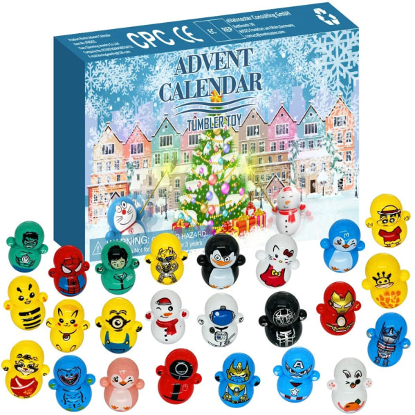 Tumble Toy Advent Calendar 2023 Joulun lasten lelut Paras lahja lapsille Joulu Joulukuu juhliin Uudenvuoden lelu