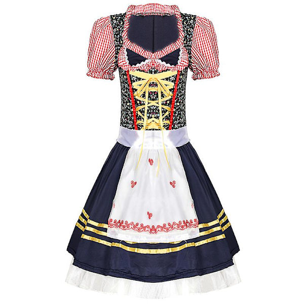 Fraulein Carnival Dirndl Oktoberfest Kostume Klassisk Beerfest Tavern Clubs Wench Servitrice Cosplay Fancy festkjole Blue S