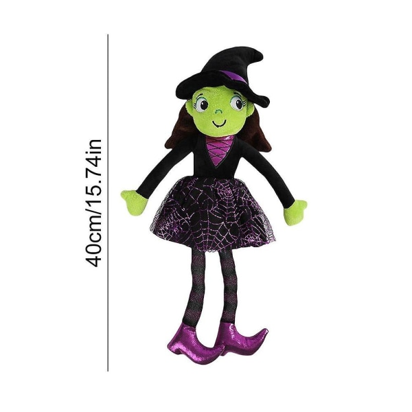 Halloween dekoration Häxdocka Halloween Baby Doll Baby Girl Presenter Söt plyschleksak Hudvänlig Häxa Baby Girl Presenter till soffan Black