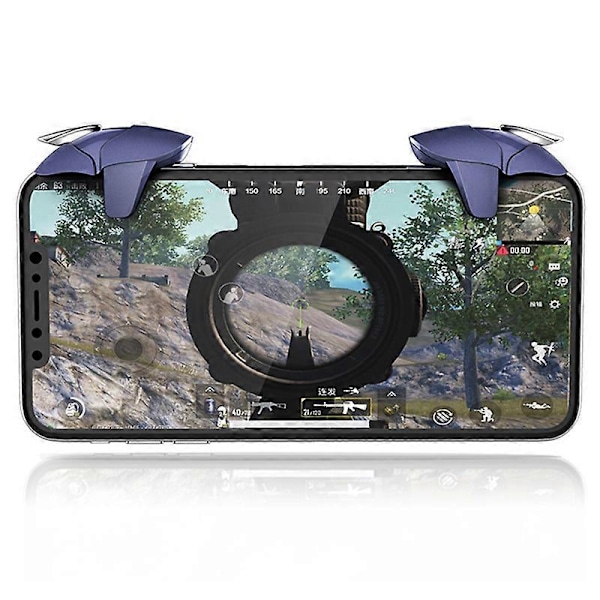 Spilcontroller Mobil Trigger PUBG L1R1 Trigger Skydning Mobiltelefon Mobile Gamepad Joystick Universal til Android og iOS, Blue Shark