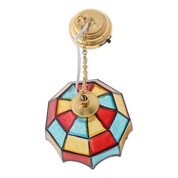 1:12 Skala Mini LED Lysekrone Loftlampe Model Dukkehus Miniature Tilbehør Stue Soveværelse Legetøj