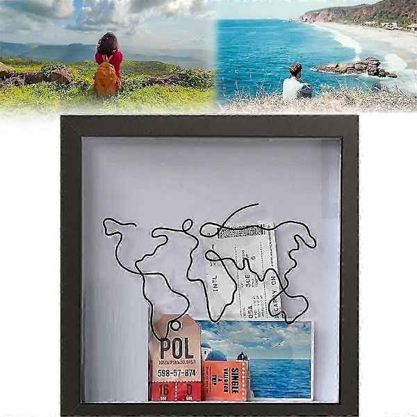 2 STK. Adventure Archive Box, Samleboks til minder, Billet Shadow Box, Opbevaringsboks til billetter, postkort, souvenirs