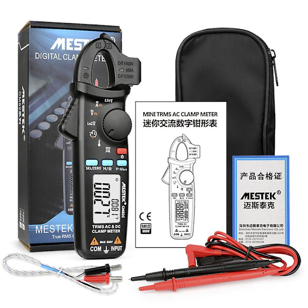 Bærbar håndholdt AC/DC strømtang multimeter digitalt display spenningstest CM82
