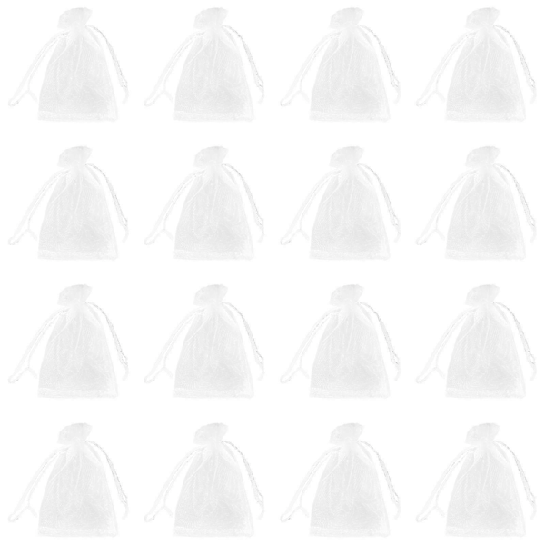100 stk. Små Gaveposer Dekorative Nettposer Festgaver Poser Snøring Gaveposer Godteposer