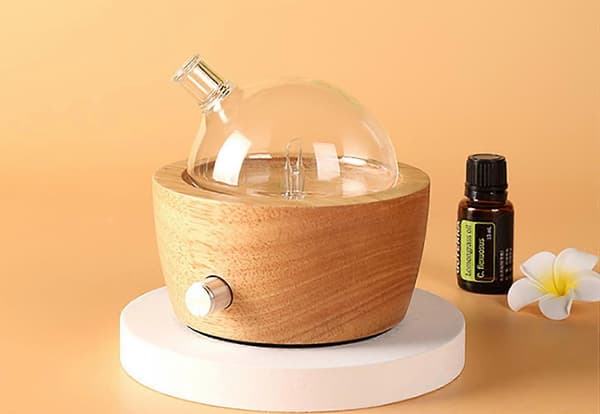 Glas Æterisk Olie Diffuser Ægte Træbase 2023 Opgradering Aromaterapi Diffuser Aroma Diffuser Luftfugter Egnet til Hjemmekontor Soveværelse