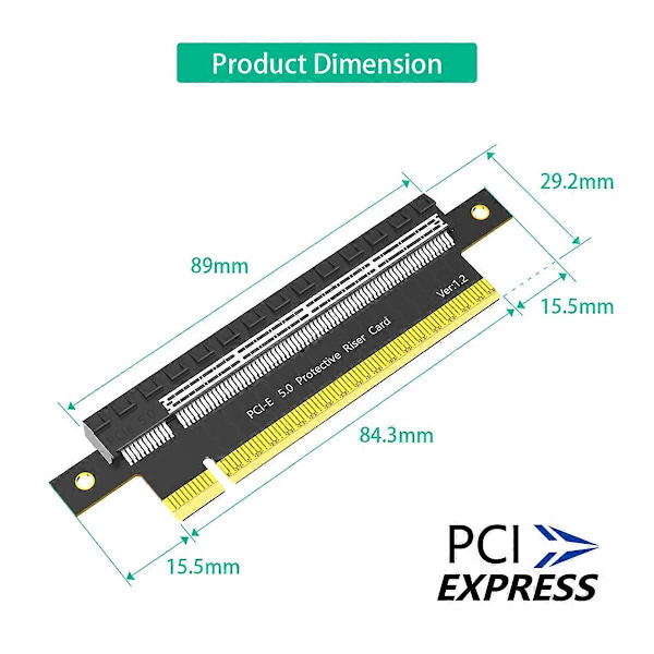 PCI-E Express 5.0 16X Hane till Hona Förlängningskort Adapter