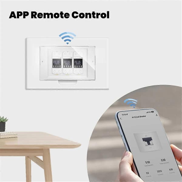 Tuya WiFi 80A Smart Strömbrytare med Appkontroll & Brandsäker