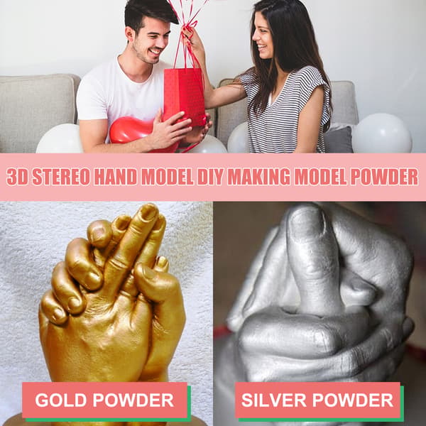 3D Håndstøbesæt til Par - DIY Kærlighedsminde til Valentinsdag, Jubilæer 2PCS