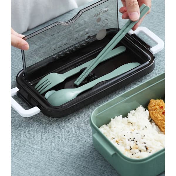 Matboks Bento-boks for studenter og kontorarbeidere - Dobbelt lag