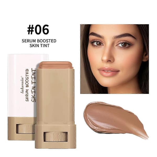 Serum Boosted Skin Tint Foundation Stick Vegan Full Coverage Face Makeup 18g 5