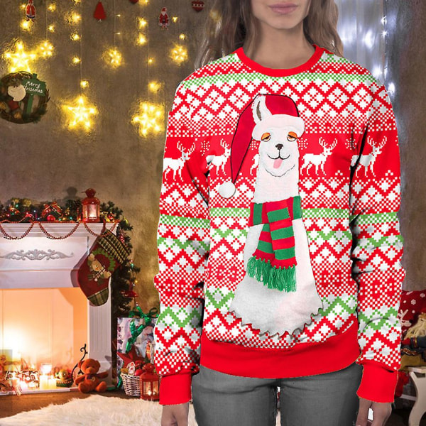 Personlig Farverig Løs Xmas Sweater Blød Åndbar Komfortabel Sweater Til Kvinder Mænd Unisex S