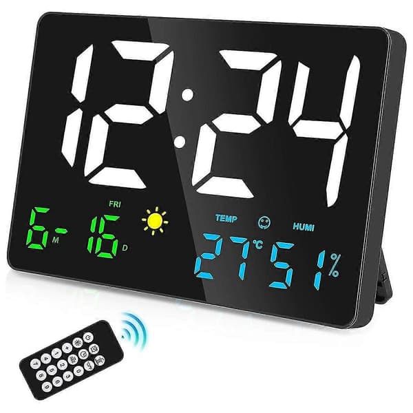 Digital Väggklocka Stor Display, 11.5 tums USB LED Digitala Väggklockor Väckarklocka För Sovrum
