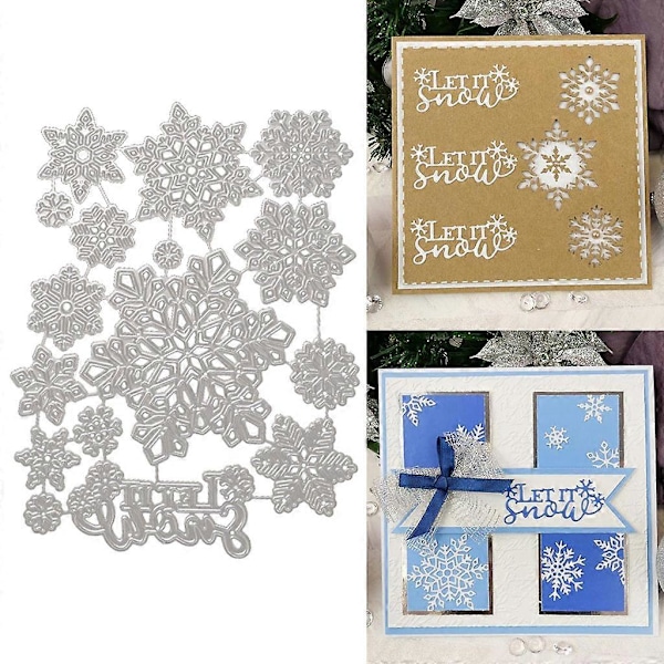 Jul Snöflingor Metall Skärande Dies Stencil DIY Scrapbooking Album Papperskort Mall Prägling Hantverk Dekor
