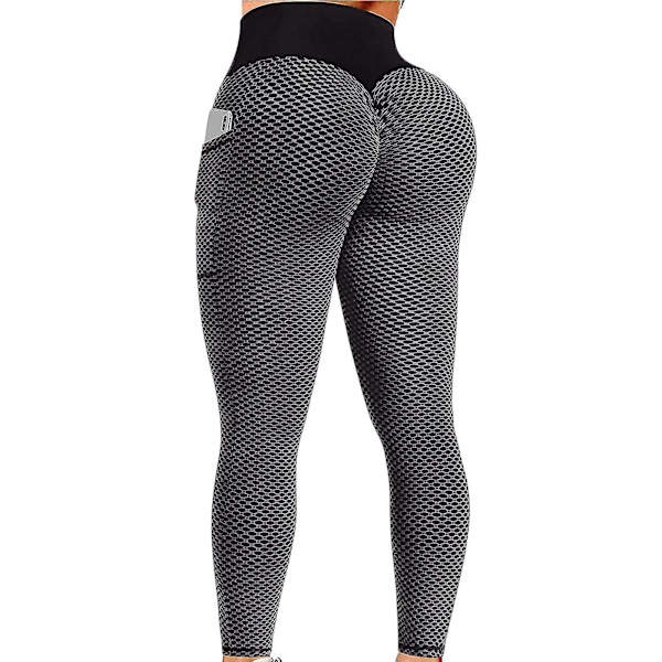 Tflycq Womens Stretch Yoga Leggings Fitness Løbe Gym Sport Aktive bukser i fuld længde Black L