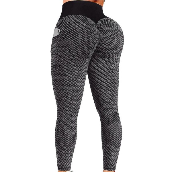 Tflycq Womens Stretch Yoga Leggings Fitness Løbe Gym Sport Aktive bukser i fuld længde Black XXL