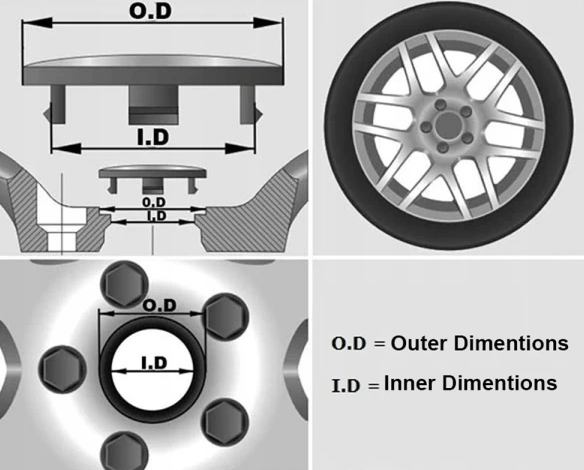 4-pack - Volkswagen Navkapsel/Hjul Emblem - Bilsilver 56mm
