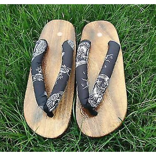 Snabb leverans japansk anime Cosplay kostym, sommarsandaler för män, trälägenheter, tofflor träskor, flip-flops-blå kronblad 42 43