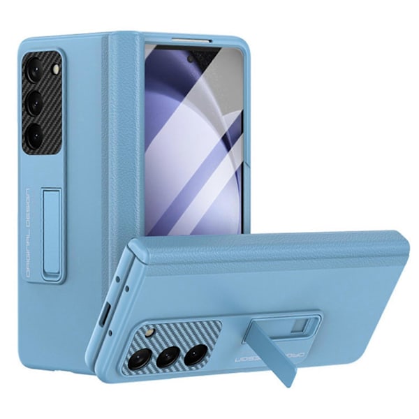 för Samsung Galaxy Z Fold 5 Skal Magnetiskt Gångjärnsskydd, Inbyggt Ställ & Skärmskydd, PU Stötsäkert Skal för Samsung Z Fold 5