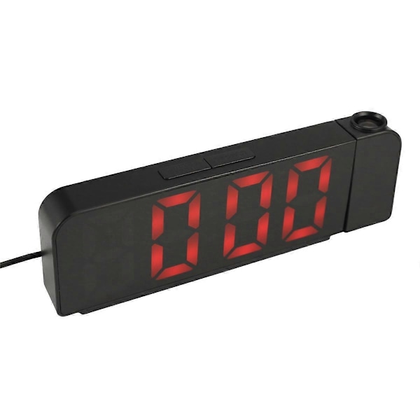 180° Rotasjon Projeksjonsvekkerklokke 12/24H LED Digital Klokke Takprojektor Vekkerklokke