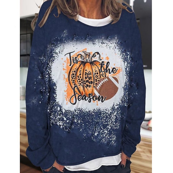 Kvinder Fall Halloween Sweatshirt Græskar T-shirts Sjov langærmet rund hals løs pullover top bluser COLOR 3 L