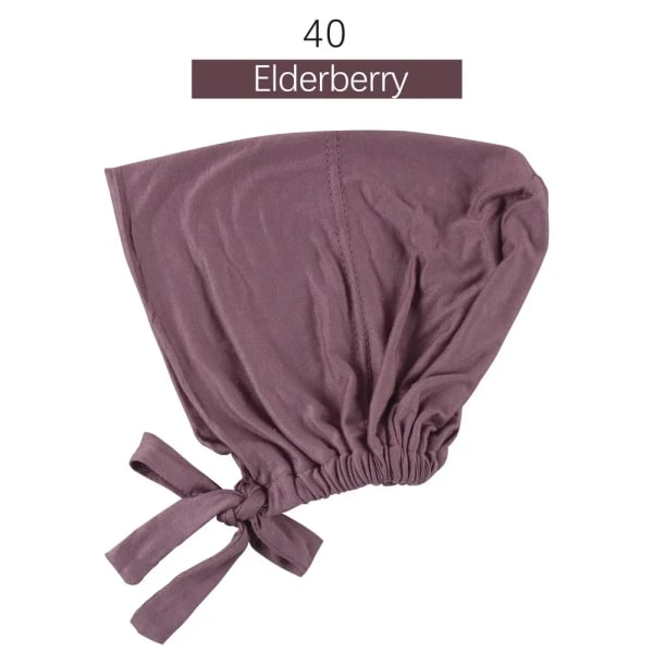 Jersey Soft Modal Muslim Turban Hat Inre Hijab Kepsar Islamisk Underscarf Bonnet India Hat Hona Headwrap Turbante Mujer Elderberry