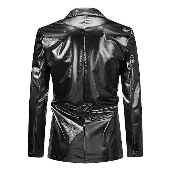 Sliktaa Herre 2-delt Jakkesæt Glossy Skinnende Vandtæt Blazer og Bukser