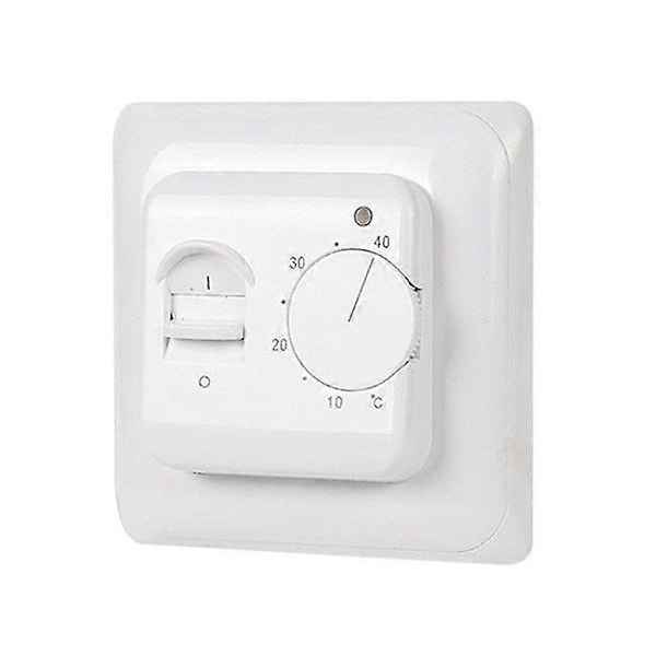 Manuel Elektrisk Gulvvarmetermostat med Sensor AC 220V 16A, Mekanisk Gulvvarmetermostat Regulator, 8,6*8,6*5cm