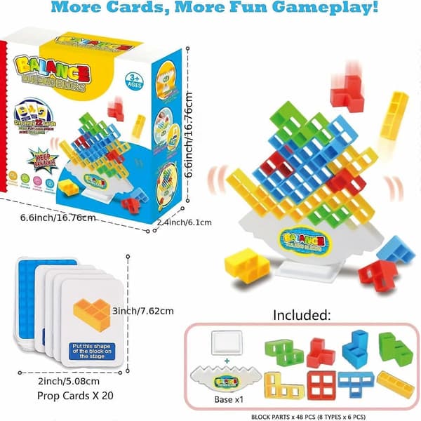 Nya modeller 2 *48 st Stack Attack-spel - ViralInteractive Balans Staplingsblock Brädspel För Familjespelkvällar