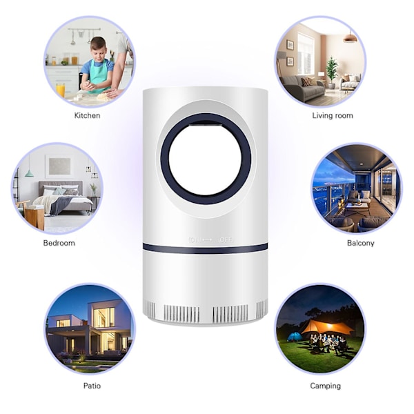 Myggdödarlampa Inomhus Bug Zapper UV LED-ljus USB-driven Sug Myggfälla för Flugor och Myggor