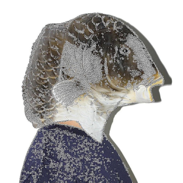 Svart Fisk Maske Latex Dyre Hodemaske Grå Fisk Kostyme Hodeplagg Maskerade Party Voksen