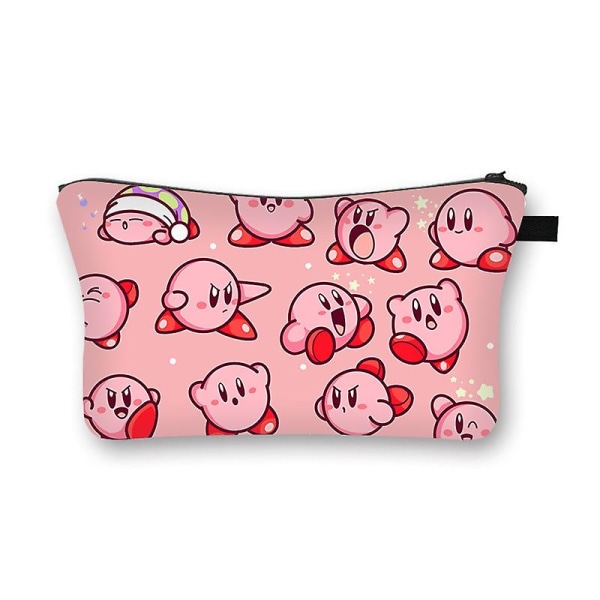 Kirby Cartoon Anime -kosmetiikkalaukku, neliön muotoinen ulkona toimiva monitoiminen matkalaukku Naisten hygieniatuotteet Organizer Tytöille Syntymäpäivälahja Kirby-1