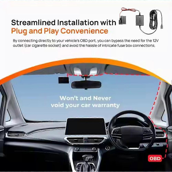 til 70mai obd - Hardwire Kit Parkerings Overvågningskabel 24 timer til