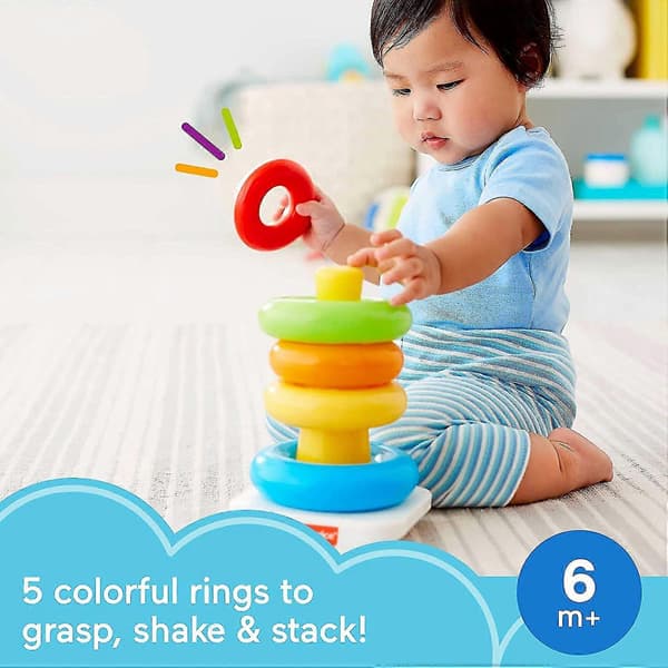 Rock-a-stack Babyleksak, Klassisk Stapelleksak med Ringar för Spädbarn och Småbarn?