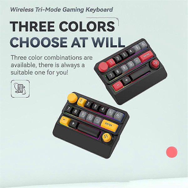 W909 Trådløst Makrodefinert Mekanisk Tastatur 3-modus Joystick A