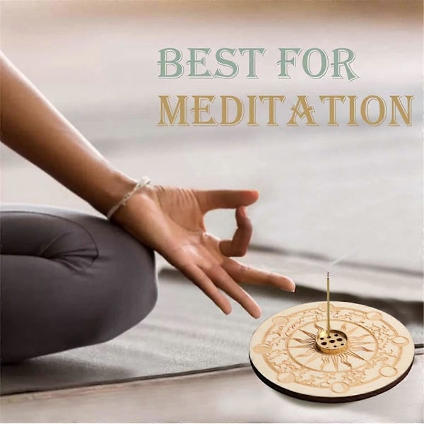 2 stk. Røgelsespindholder til boligindretning, meditation, yoga, sort, A