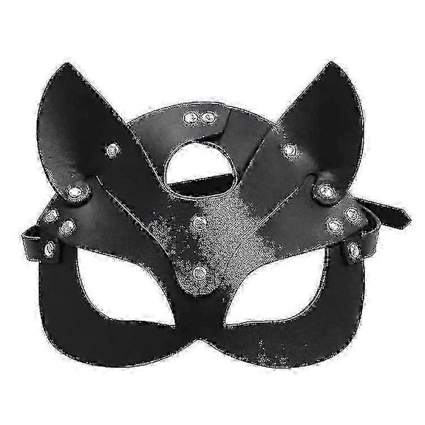 Cosplay Maske til Halloween Fester / Bal / Danse, Sexet Halv Ansigt Læder Katte Maske til Kvinder (1 stk - sort)