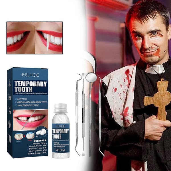Temporary Tooth Filling Repair Kit with 4 Dental Tools and Moldable Loose Teeth for Fixing Missing Broken Tooth Filling 30ml 1st