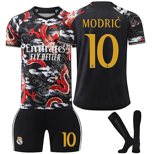 2425 Real Madrid Jersey Rød og Svart Dragon Fotballdrakt Drakt Nr. 7 Ronaldo Barn Voksen 5 Bellingham Treningsdrakt NO.11 No Socks M